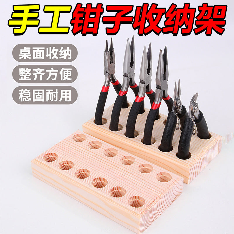 Wooden Pliers Storage Rack for DIY Craft Tools
