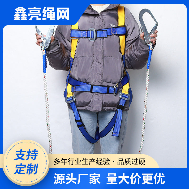 Full Body 5-Point Safety Harness for High-Altitude Work with Double Insurance Waist Belt