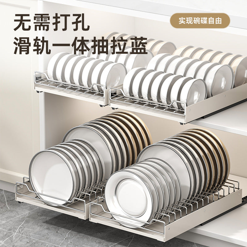 Pull-Out Dish Drying Rack for Kitchen Cabinet