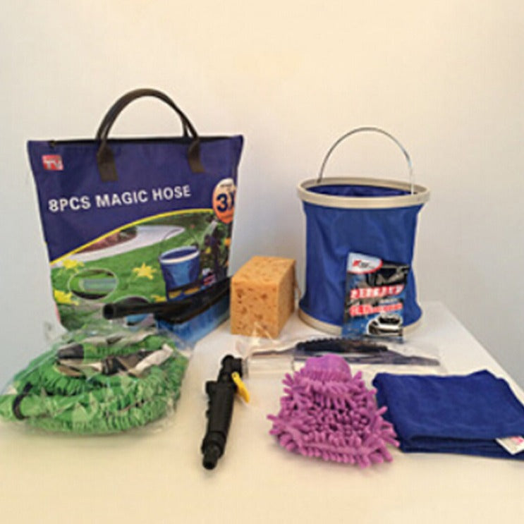 Car Wash Mop Kit with Soft Bristle Brush, Absorbent Towel, and Cleaning Tools for Home Use