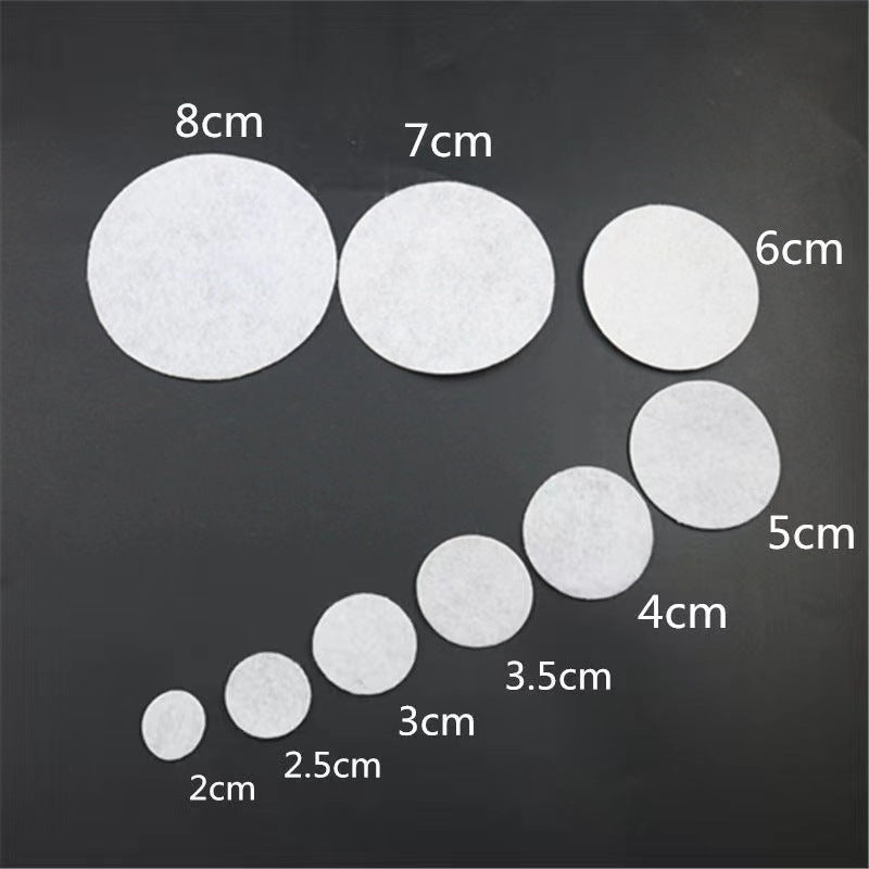 White & Black Non-Woven Felt Fabric Circles for DIY Crafts, Brooches, and Accessories, 1-2mm Thick