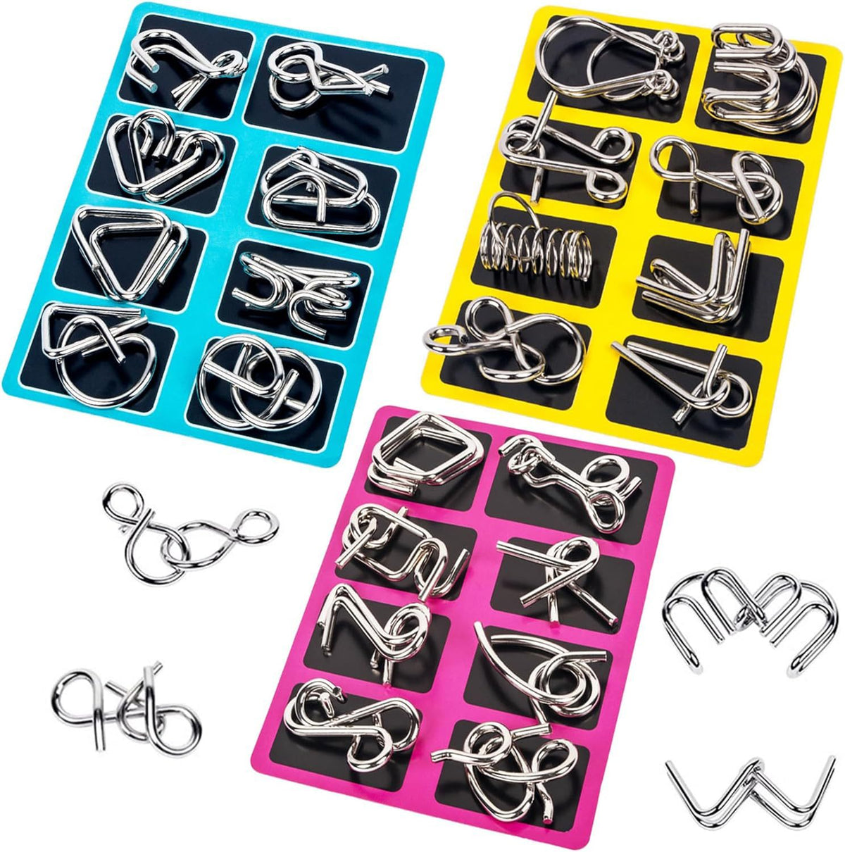9-Link Puzzle Metal Brain Teaser Set