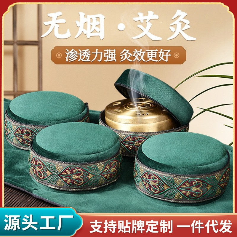 Multi-functional Smokeless Moxibustion Box with Cloth Cover for Home Use and Meridian Health
