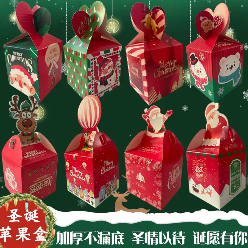 Christmas Eve Apple Gift Box Candy Bag Cartoon Portable Present Box