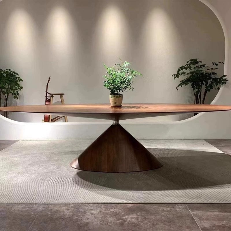 Designer Solid Wood Dining Table, Minimalist Office Desk for Villas and Large Apartments