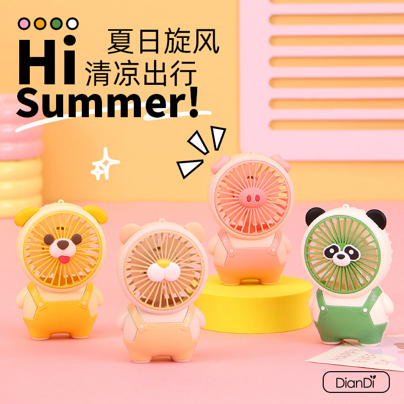 Cartoon Portable USB Rechargeable Handheld Mini Fan for Students and Kids