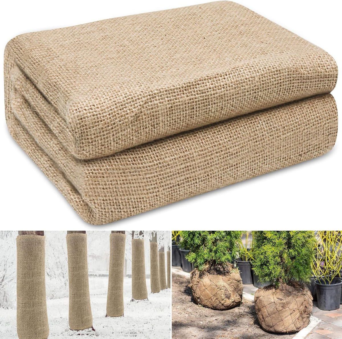 Burlap Plant Frost Protection Wrap for Winter Tree & Shrub Care