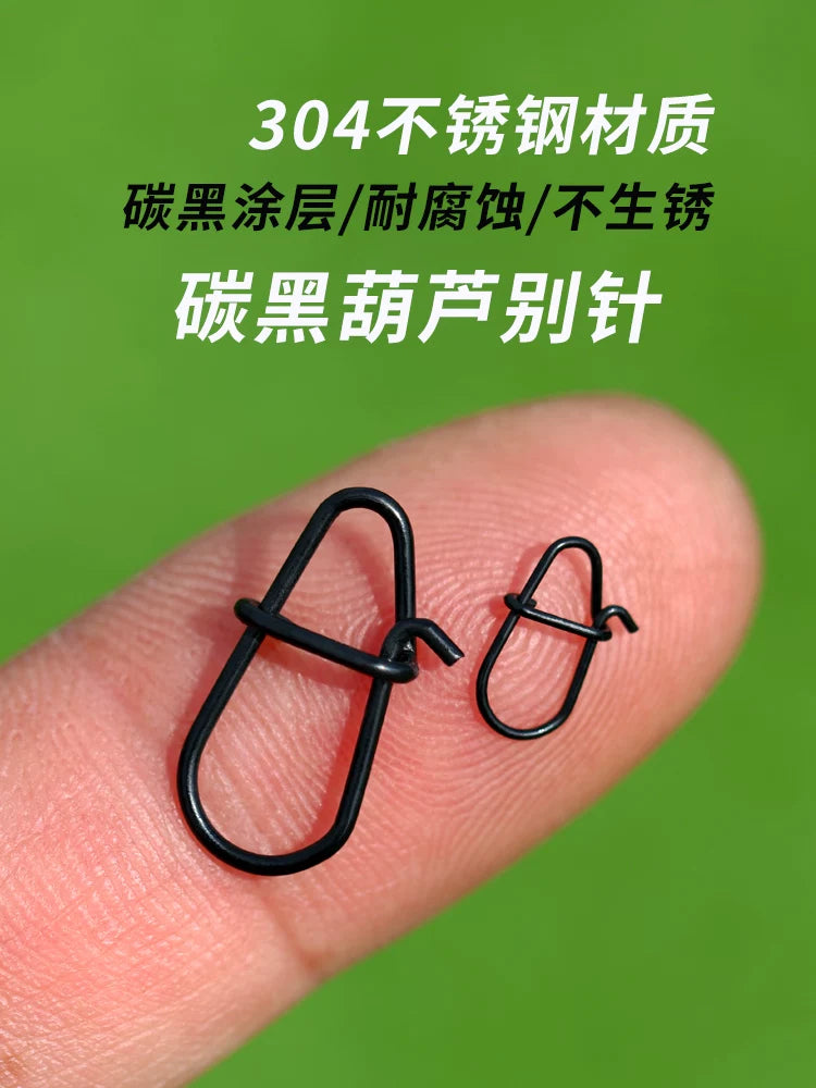 Lure Fishing Swivel Snaps Carbon Black Enhanced Quick Connectors