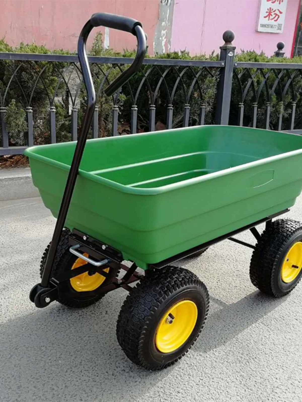 Heavy-Duty Folding Garden Cart with Wheels, Utility Wagon for Hauling, Outdoor and Home Use