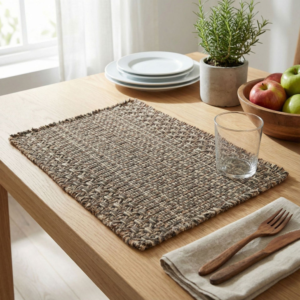 Handwoven Natural Wabi-Sabi Placemat for Dining Table Decor