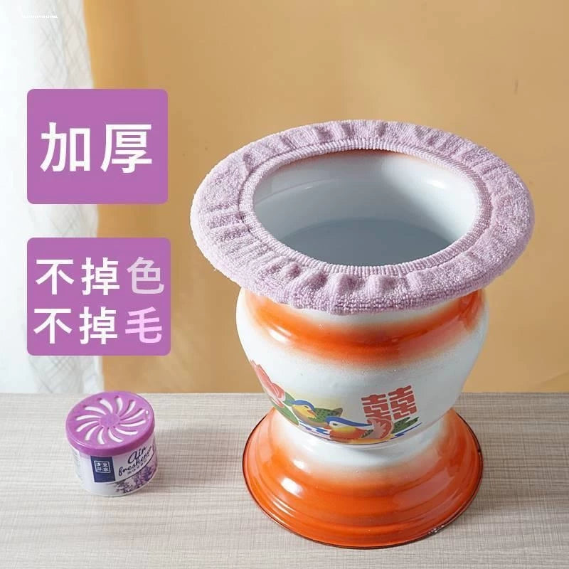 Plush Warm Toilet Seat Cover for Chamber Pot or Children's Toilet, Full Wrap Design