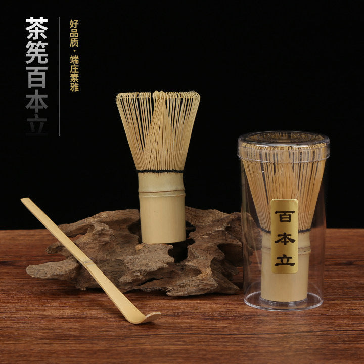 Japanese Bamboo Whisk 100-Prong Traditional Matcha Tea Stirring Brush Handmade Durable Tea Ceremony Tool