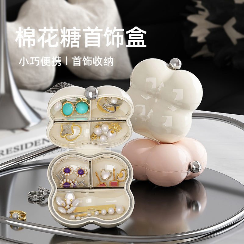 Portable Marshmallow Jewelry Box Travel Organizer for Rings Earrings Necklaces
