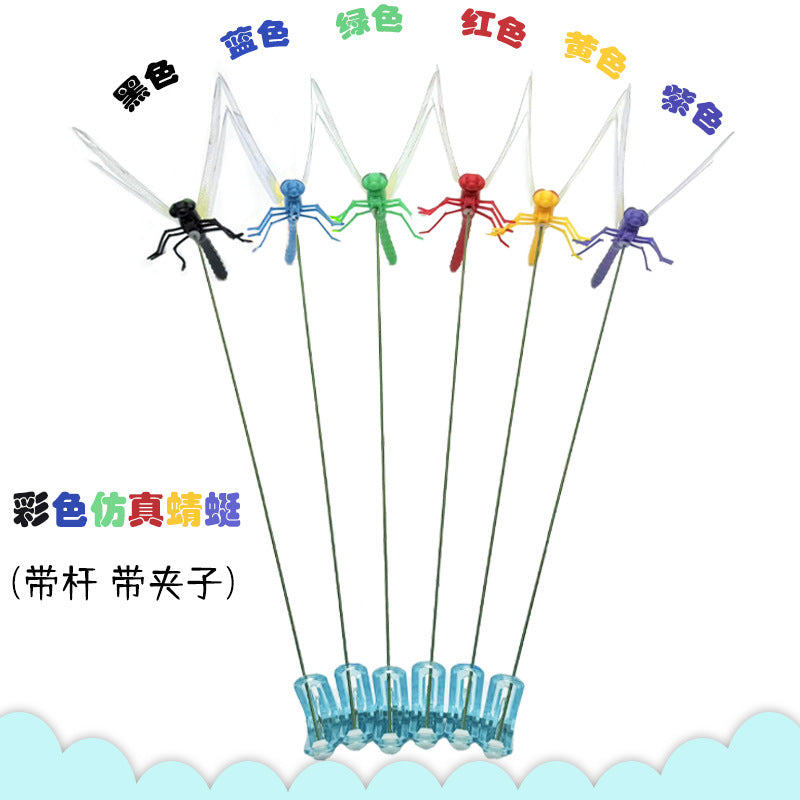 Colorful Dragonfly Outdoor Mosquito Repellent Model with Magnetic Rod for Kids