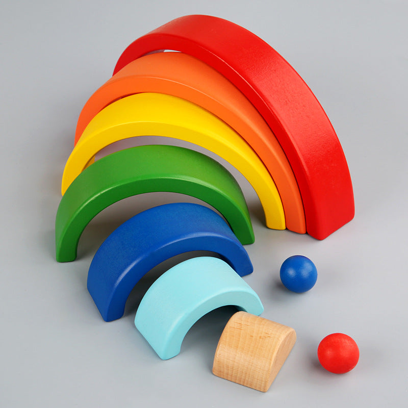 Rainbow Stacking Blocks Early Education Toy for Kids