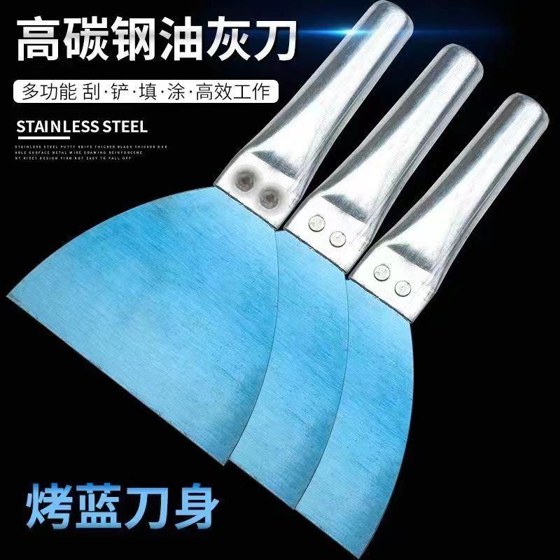 Heavy-Duty Putty Knife with Iron Handle for Scraping and Spreading