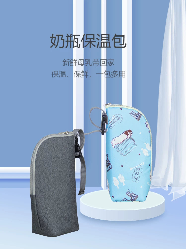 Vironicr Portable Insulated Baby Bottle Bag, Waterproof Milk Warmer Tote for Travel