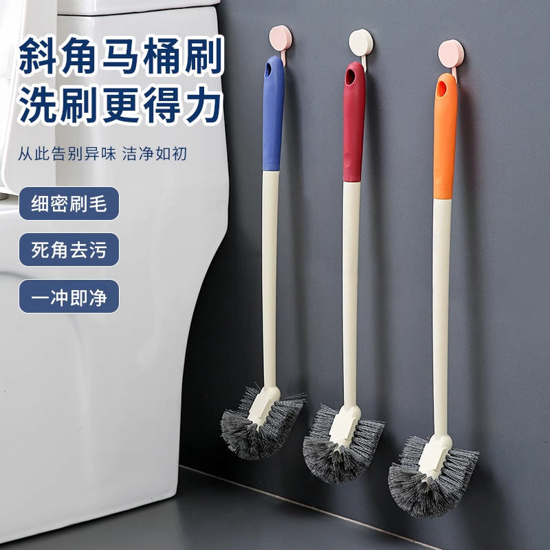 Wall-Mounted Toilet Brush with Long Handle and Soft Bristles for Deep Cleaning