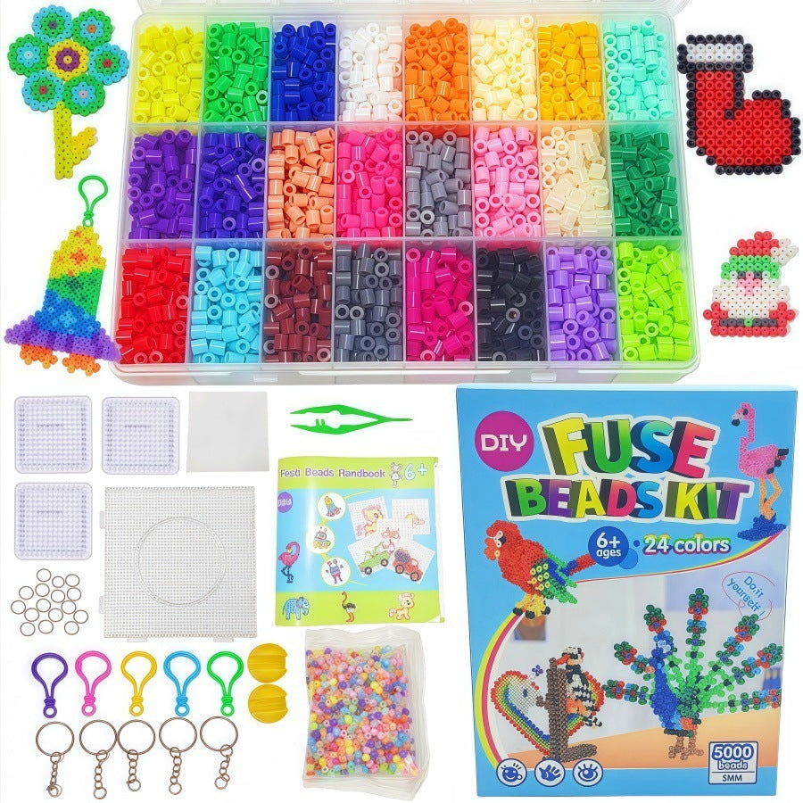 24-Color 5mm Fuse Beads Kit for DIY Crafts and Educational Play