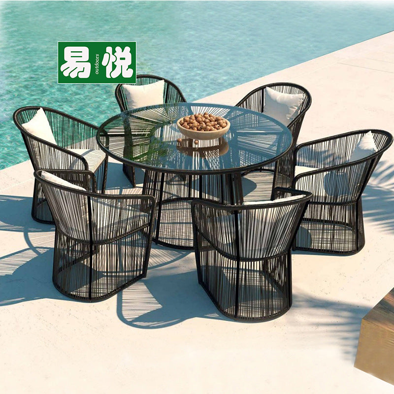 Outdoor Rattan Wicker Patio Furniture Set with Table and Chairs, Weather-Resistant Garden Bistro Set