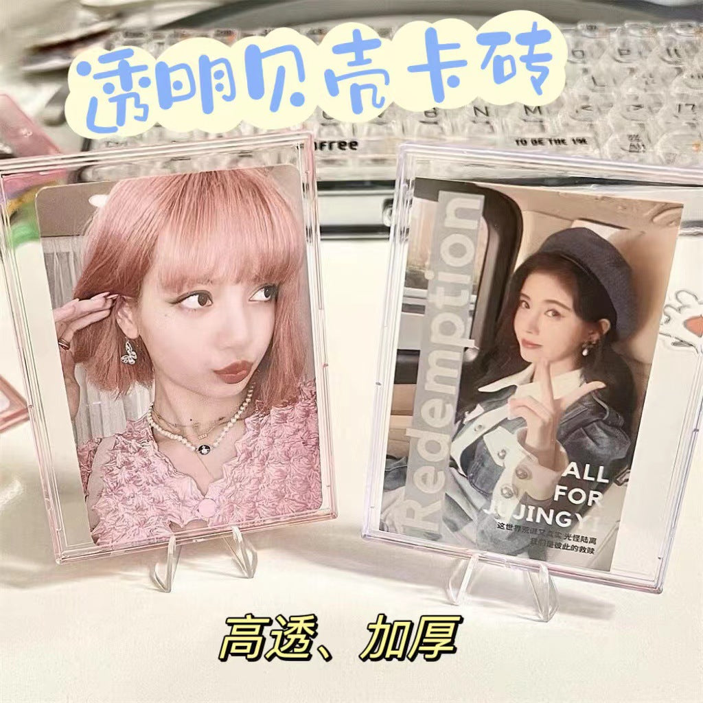 Acrylic Card Holder for Kpop Photocards, Pokemon, and Yugioh Cards, Clear Display Stand for Toploaders