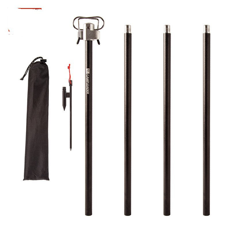 Outdoor Camping Light Stand Pole Aluminum Alloy Portable Telescopic Lamp Post Hanger Lightweight Camping Ground Insert Lamp Holder Double Hook