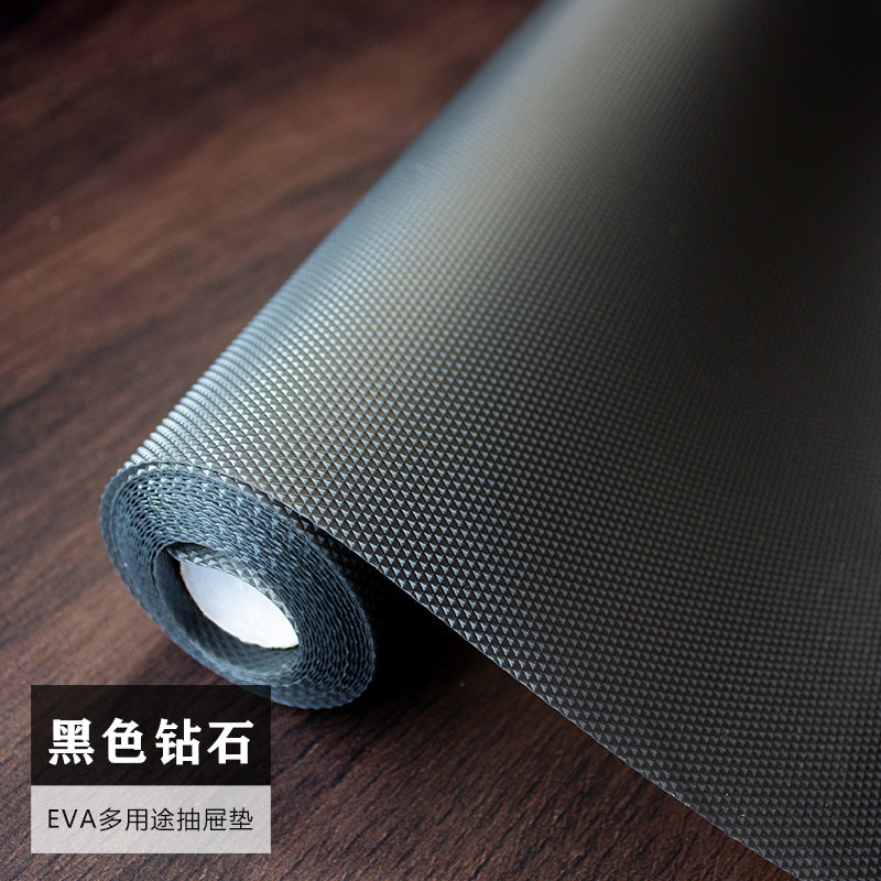 Thickened Black Diamond Pattern EVA Drawer Liner Mat for Cabinets, Shelves, and Refrigerators