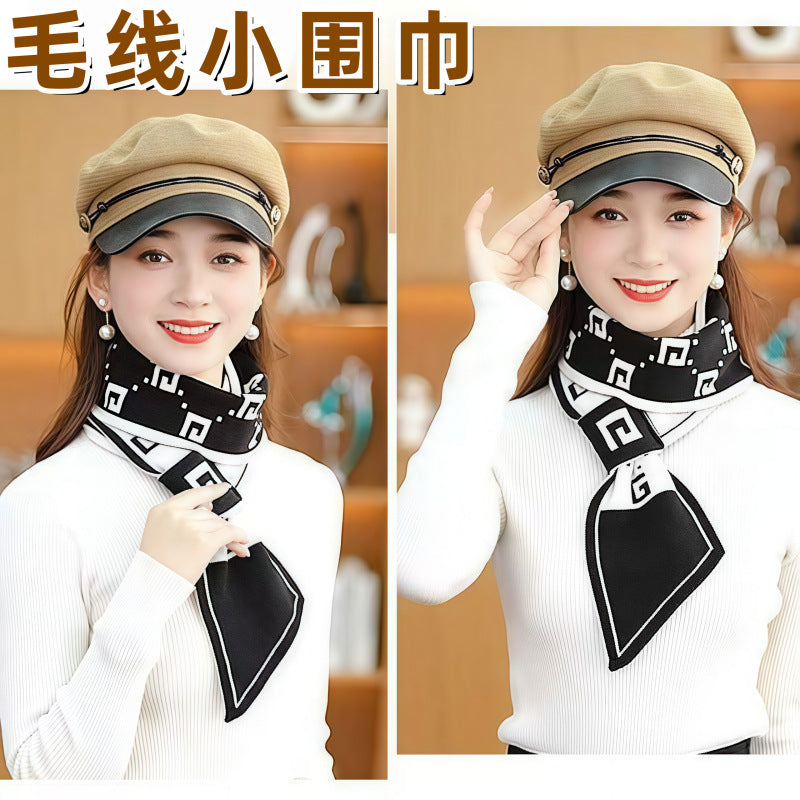Winter Warm Knitted Neck Scarf Double-Sided Fashion Collar Shawl