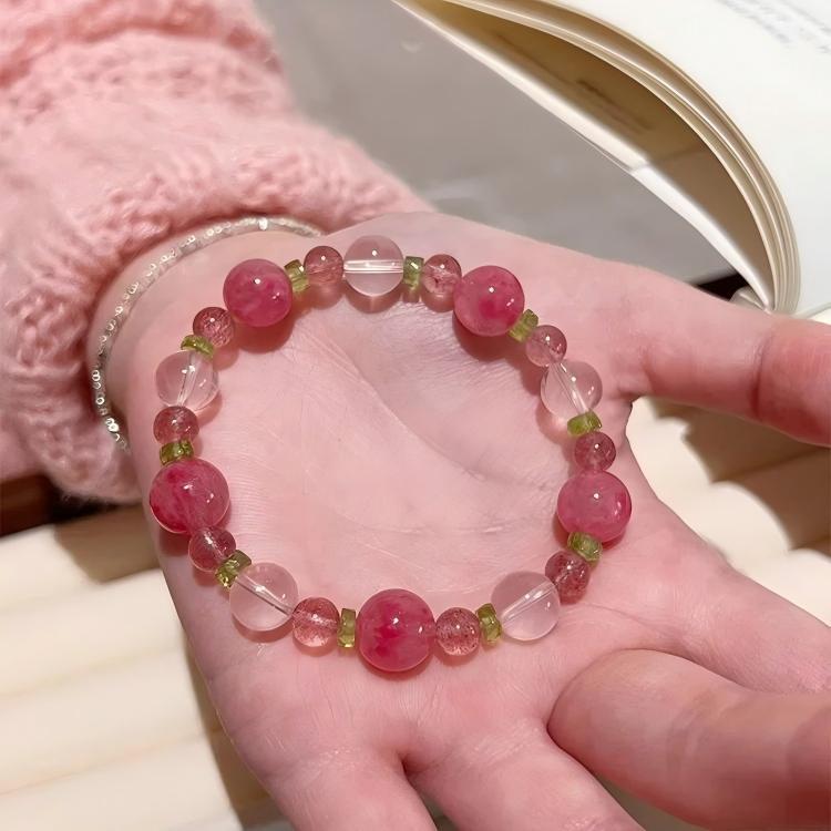 Rose Quartz and White Crystal Bracelet for Love and Luck