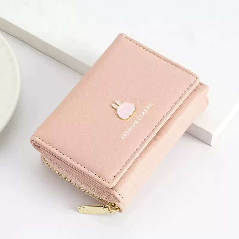 Korean Style Cartoon Tri-fold Wallet for Girls, Cute Student Card Holder Coin Purse