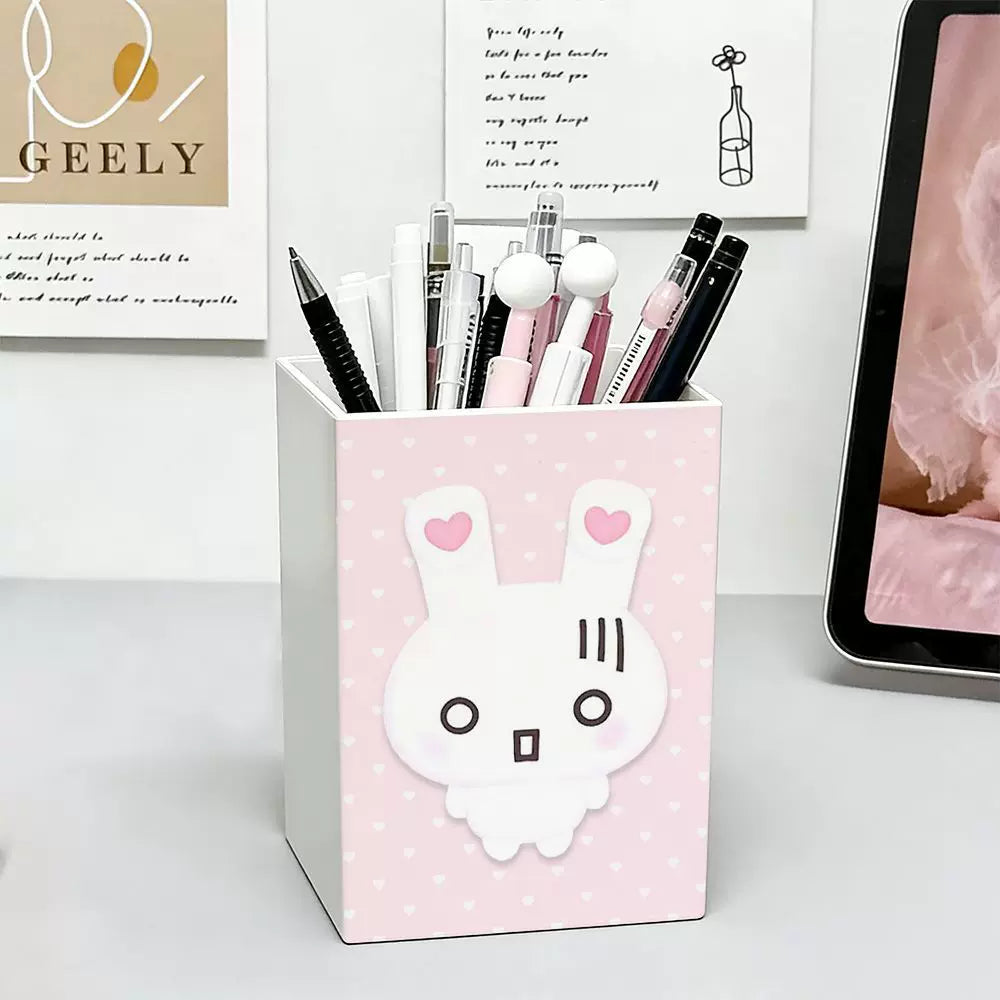 Laundry Rabbit Desktop Pen Holder Large Capacity Student Dormitory Makeup Brush Storage Box Cute Cartoon Stationery Organizer