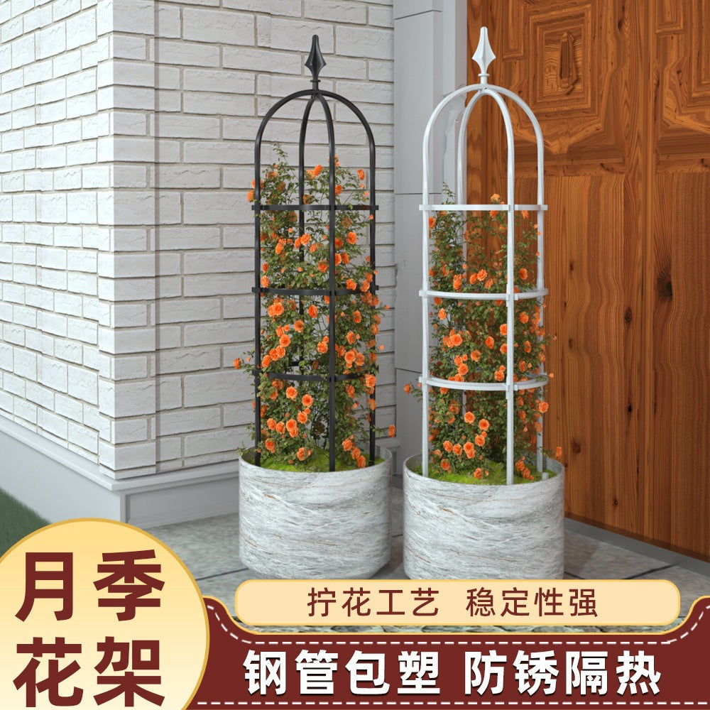 Rose and Clematis Garden Trellis for Climbing Plants, Outdoor Metal Arch Support