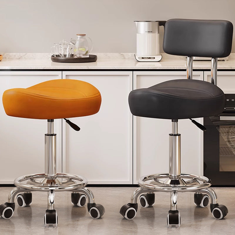 Adjustable Saddle Stool with Backrest for Kitchen, Salon, and Office