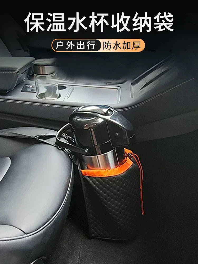 Premium Car Seat Organizer with Insulated Cup Holder for Travel