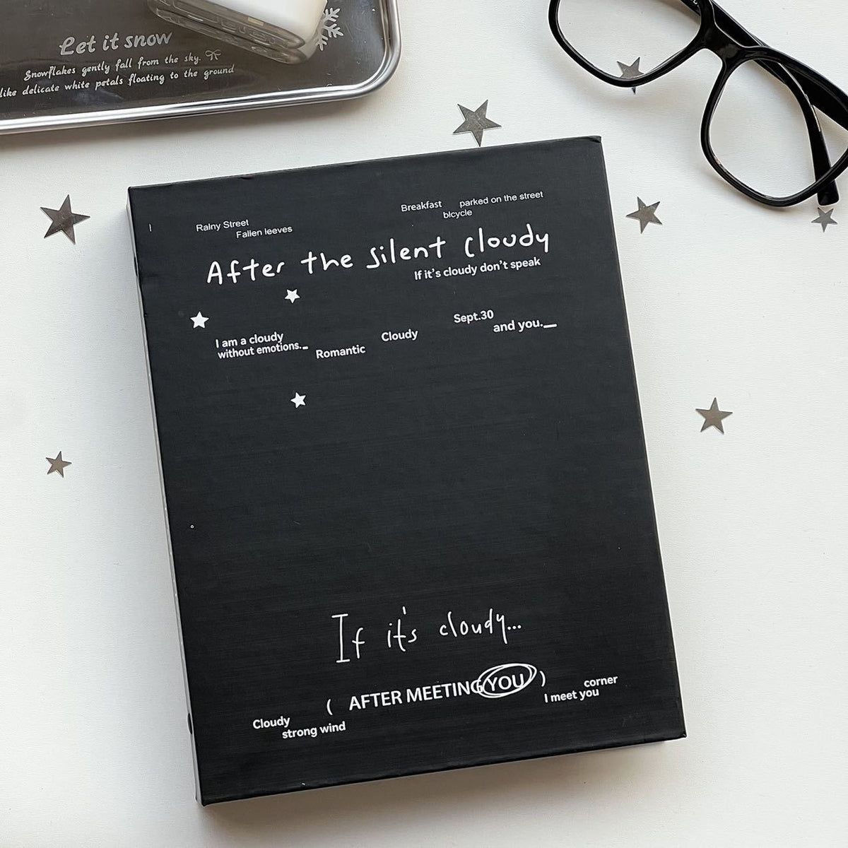 Minimalist Black and White 3-inch Photo Album for Instax and Small Cards, Aesthetic Student Collection Book