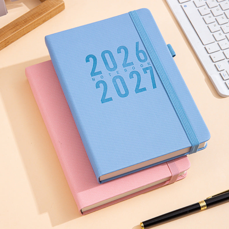Undated Daily Planner Notebook, 365-Day Productivity Journal with English Pages