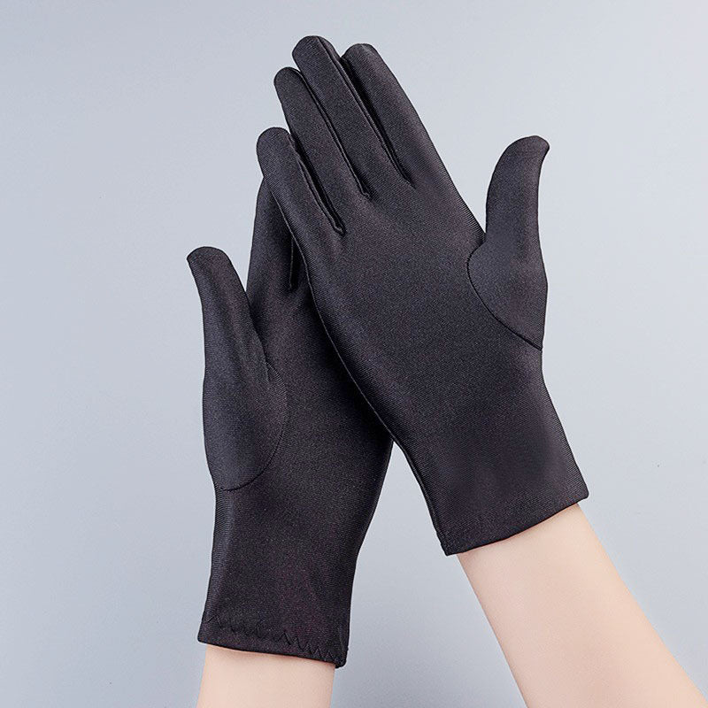 Unisex Spandex Jewelry Gloves Stretch Tight Black White Dance Performance Etiquette Conductor Ceremony Gloves
