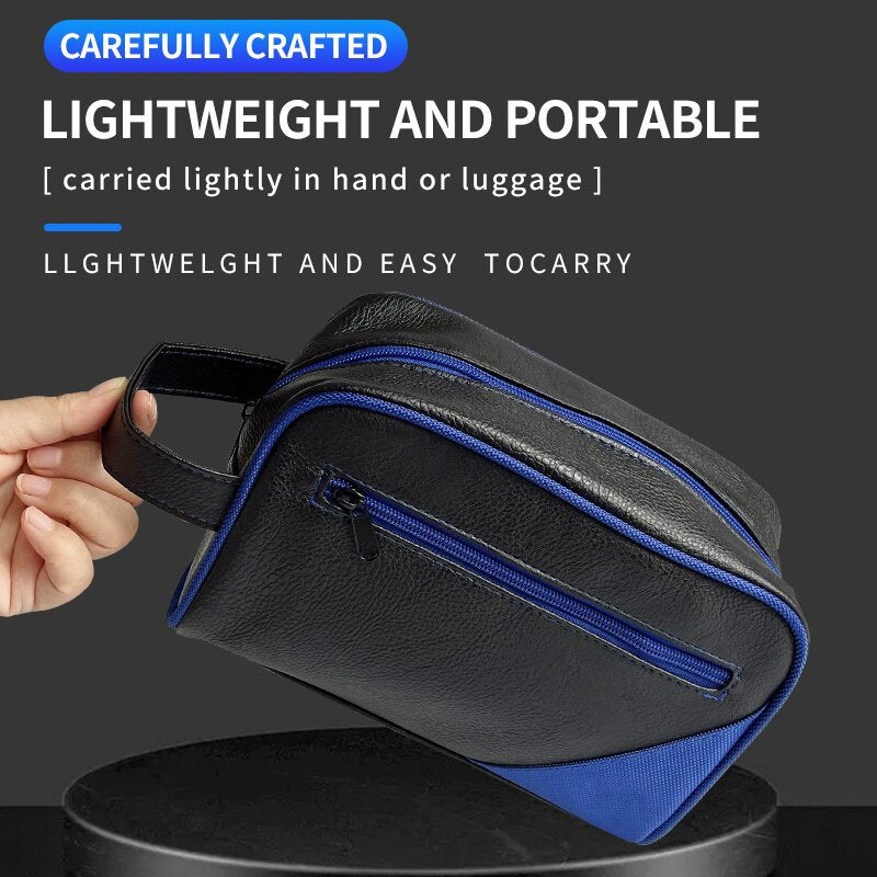 Men's PU Waterproof Travel Toiletry Bag for Business Trips