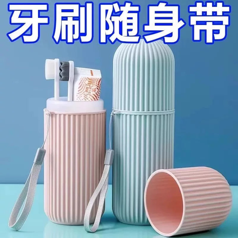 Portable Travel Toothbrush Cup Set for Home, Dorm, and Outdoor Use