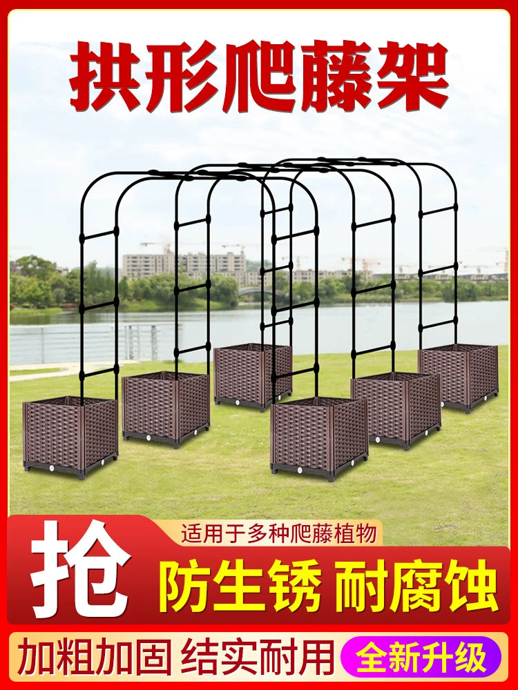 Garden Arch Trellis for Climbing Plants, Metal Rose Archway for Outdoor Patio and Yard