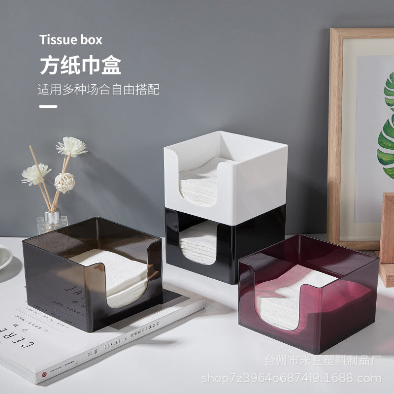 Large Square Bar Counter Tissue Box Napkin Holder for Restaurants and Cafes
