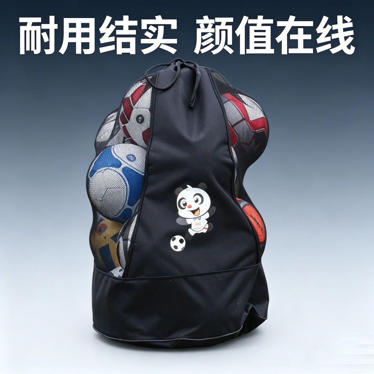 Mesh Ball Bag, Drawstring Sports Equipment Storage for Basketball, Volleyball, Soccer Training, Large Capacity