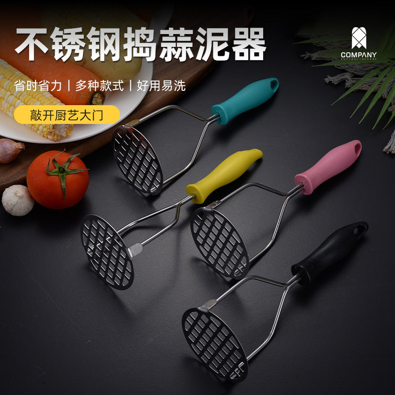 Stainless Steel Manual Garlic Press and Masher for Home Kitchen
