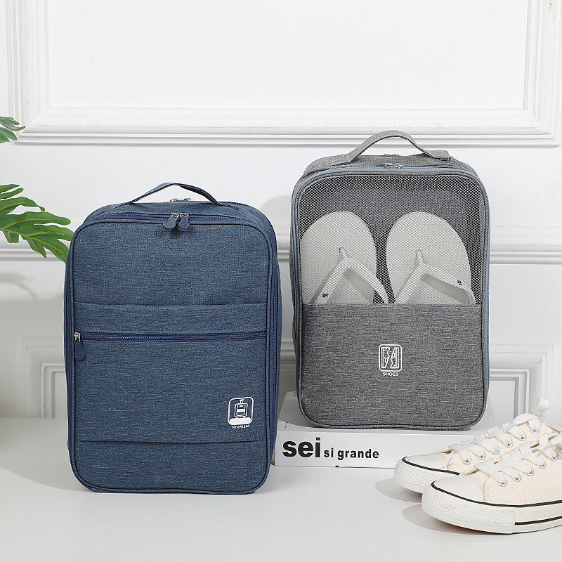 Portable Travel Shoe Storage Bag with Trolley Sleeve, Dustproof & Waterproof Shoe Pouch