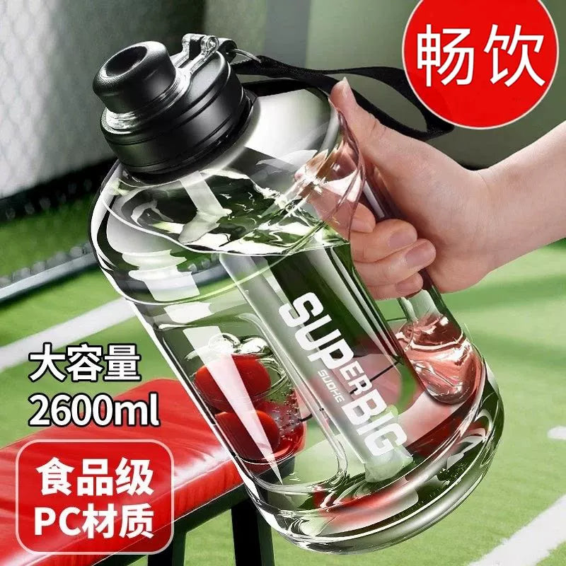 Large Capacity Water Bottle with Straw, High Temperature Resistant, Portable for School, Gym, and Outdoor Activities