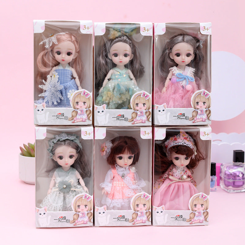 Baobaodi 16cm BJD Doll with 13 Movable Joints, Princess Dress-Up Toy for Girls, Birthday Gift