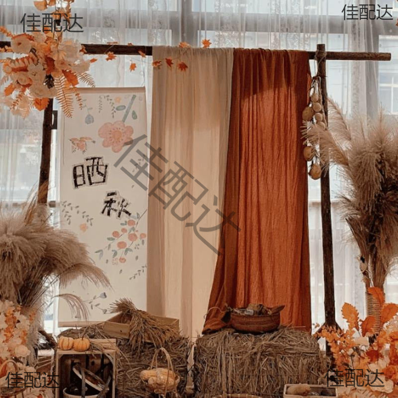Autumn Harvest Festival Backdrop Fabric for Kindergarten Mid-Autumn National Day Decorations