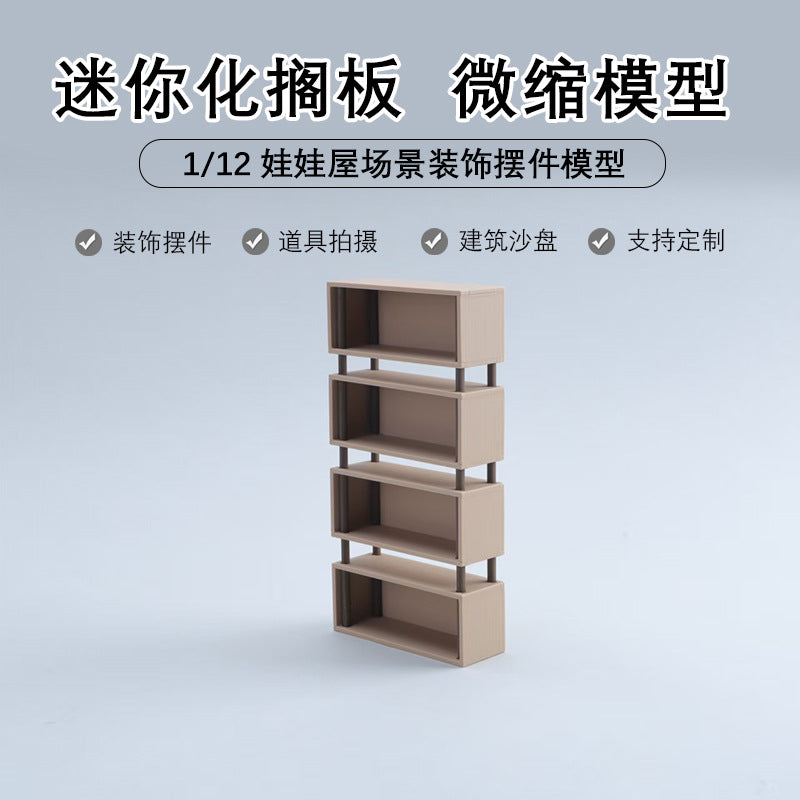 Dollhouse Miniature Storage Cabinet Bookshelf Display Shelf