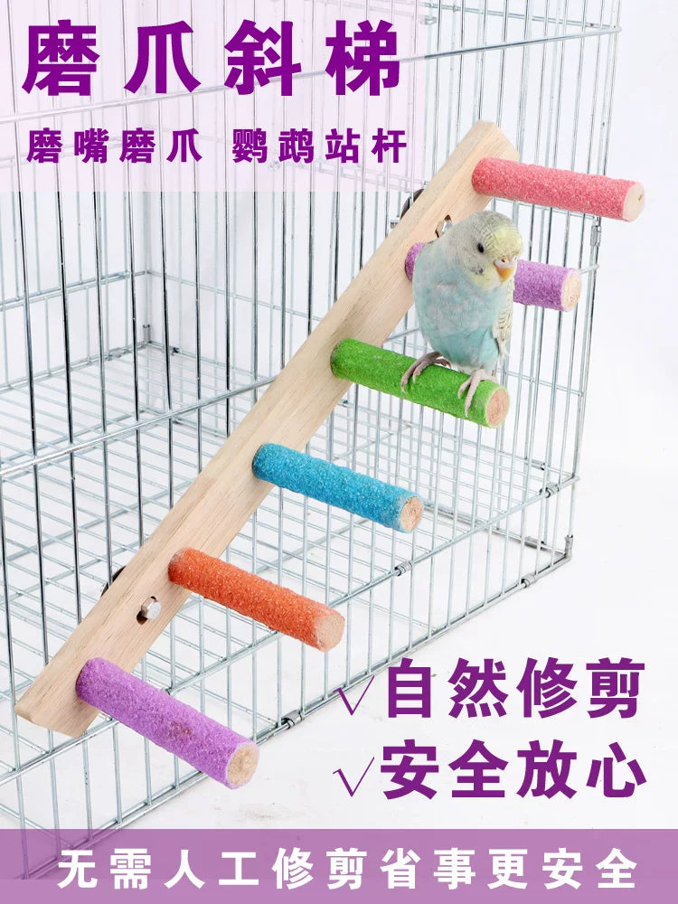 Bird Perch Sanded Stand Pole Parrot Claw Grinding Teeth Grinding Stand Bar Budgie Cockatiel Wooden Stick Toy Cage Perch Accessories