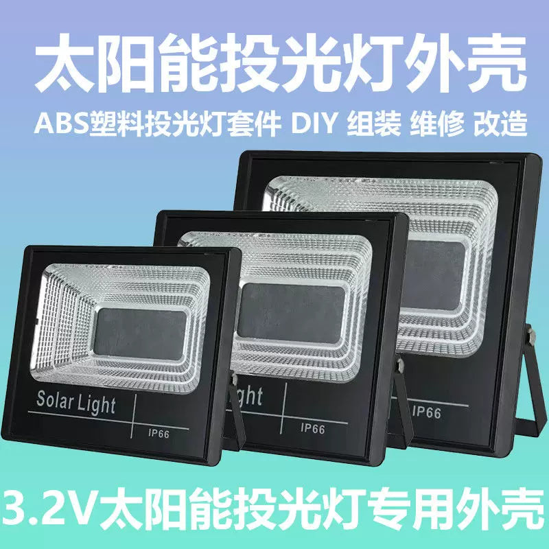 Solar Flood Light Plastic Housing Kit with ABS Waterproof Pressure-Resistant Head